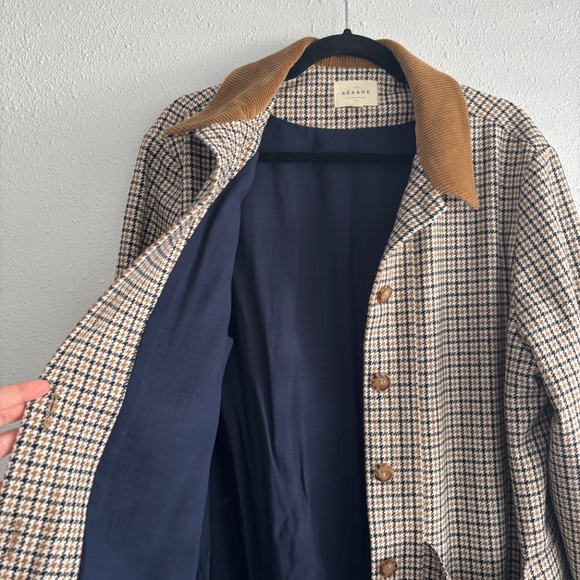 Sezane Will Jacket Navy ochre houndstooth -  Size XL - Picture 5 of 7
